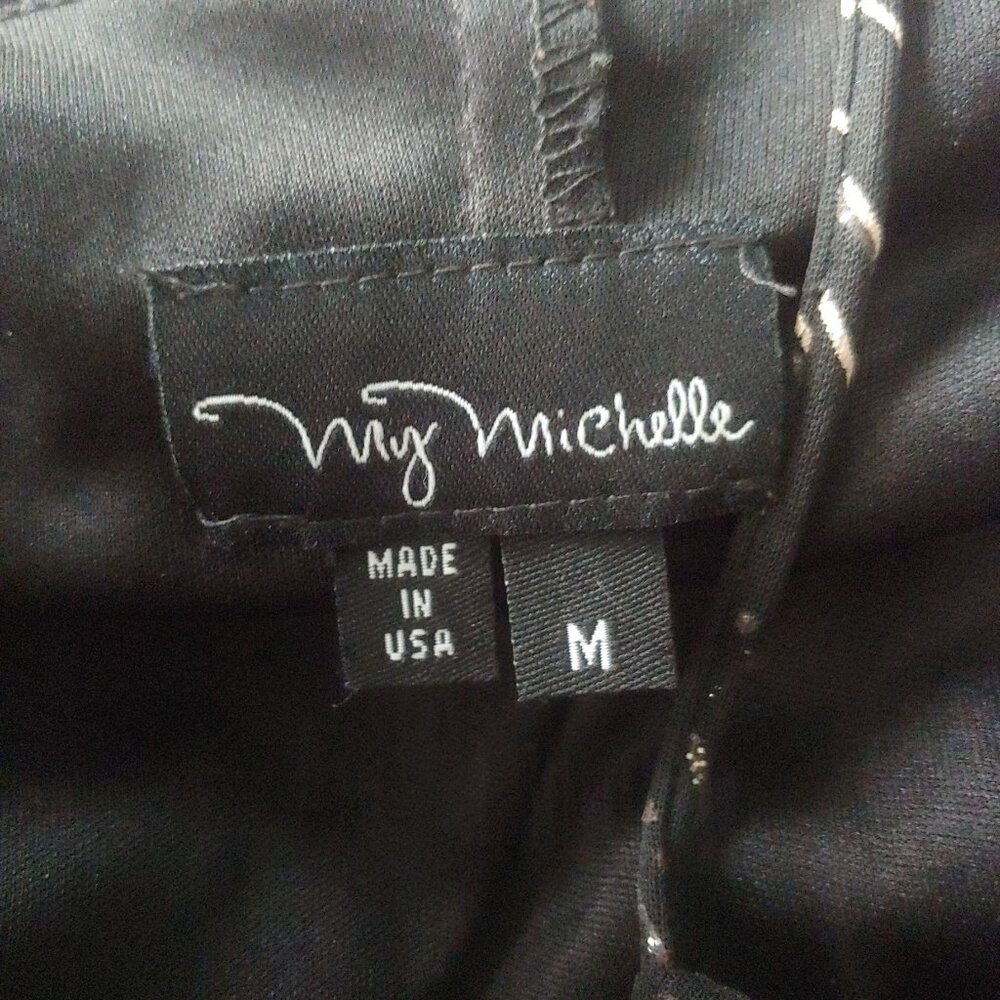 My Michelle Black Slinky Sparkly Formal Evening Dress Asymmetrical M - Picture 12 of 14
